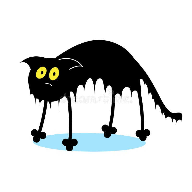 Black Cat Character Vector Illustration Stock Vector Illustration of