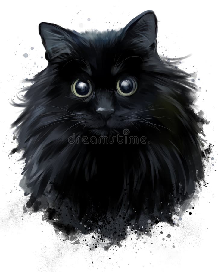 Black Cat Portrait ONE COOL CAT Cat Art Cat Stationery Black Cat Postcard
