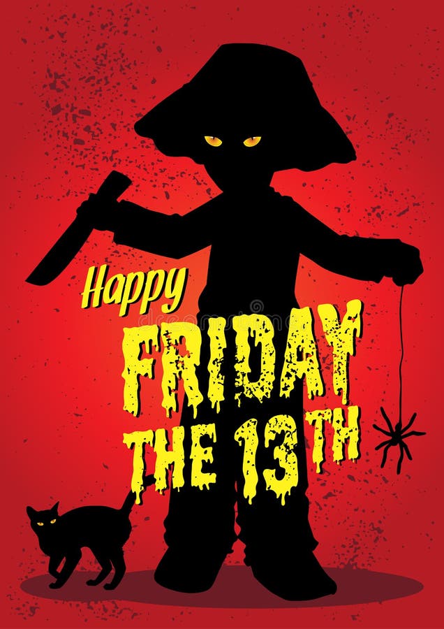 Black Cat and Friday the 13th Stock Vector Illustration of mystic