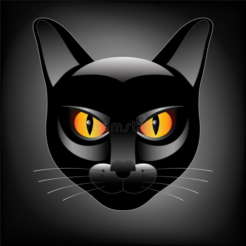 Halloween Black Cat Head Logo Stock Vector - Illustration of pussycat