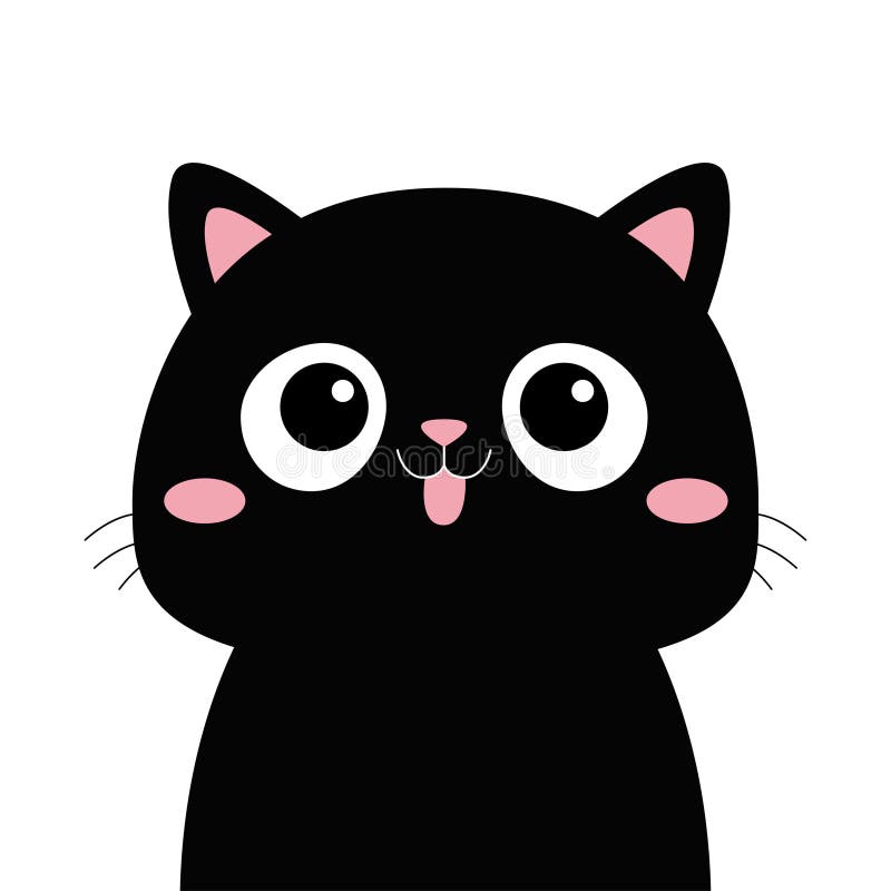 Black cat icon cute funny cartoon smiling Vector Image