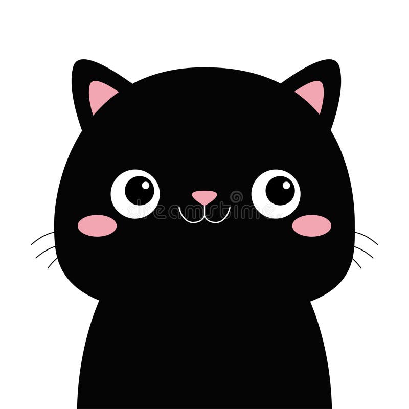 Black cat icon cute funny cartoon smiling Vector Image