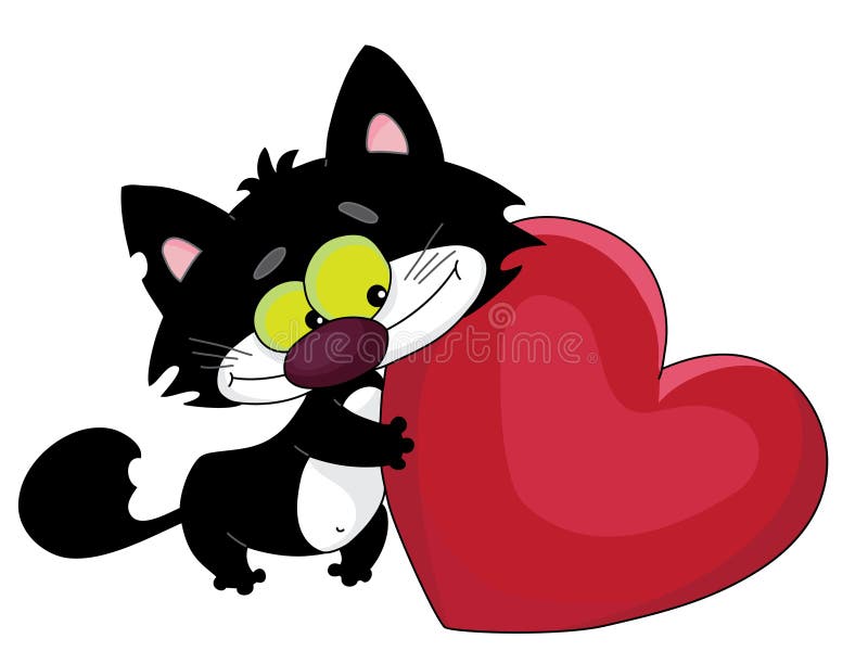 Black cat and heart