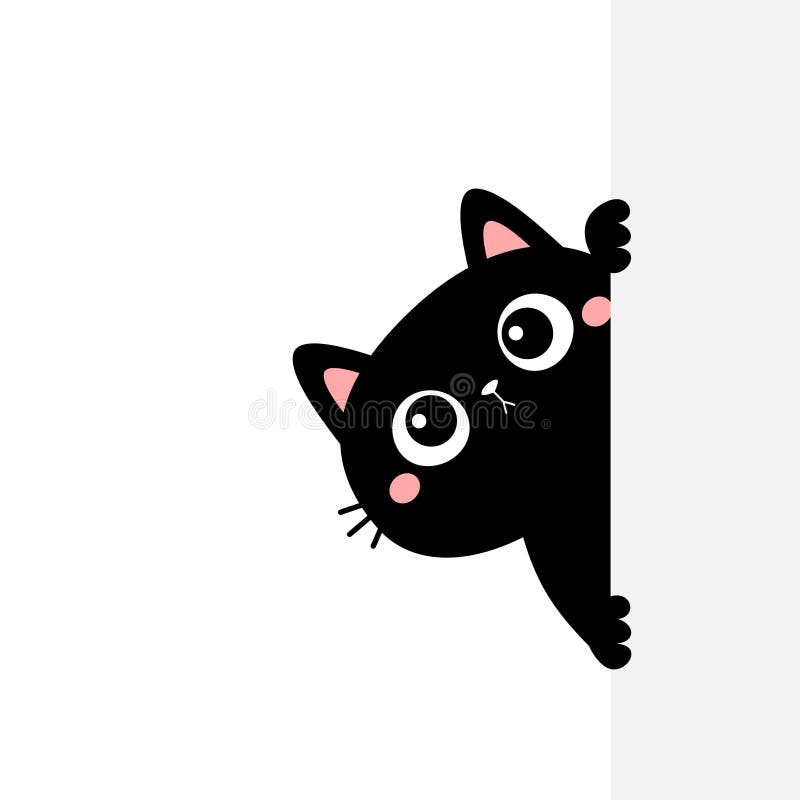 Black Cat Holding Big Empty Signboard. Cute Cartoon Kawaii Funny Kitten Kitty Hiding Behind Paper Wall. Flat Design Stock Vector - Illustration of date, background: 207314951 Black Cat Holding Big Empty Signboard. Cute Cartoon Kawaii Funny Kitten Kitty Hiding Behind Paper Wall. Flat Design Stock Vector - Illustration of date, background: 207314951