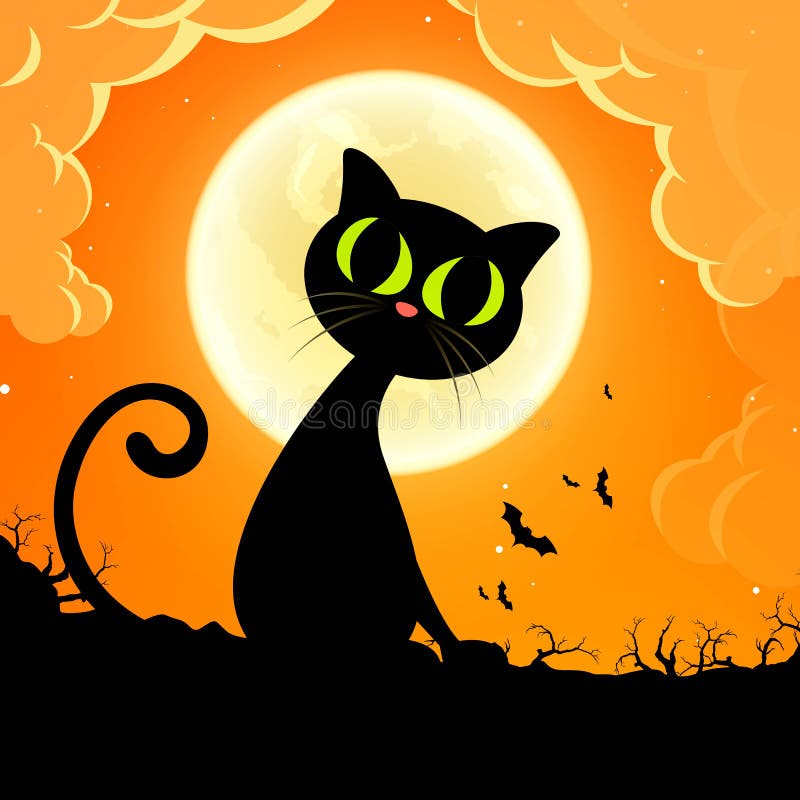 Black Cat stock illustration. Illustration of shape, character - 59313578