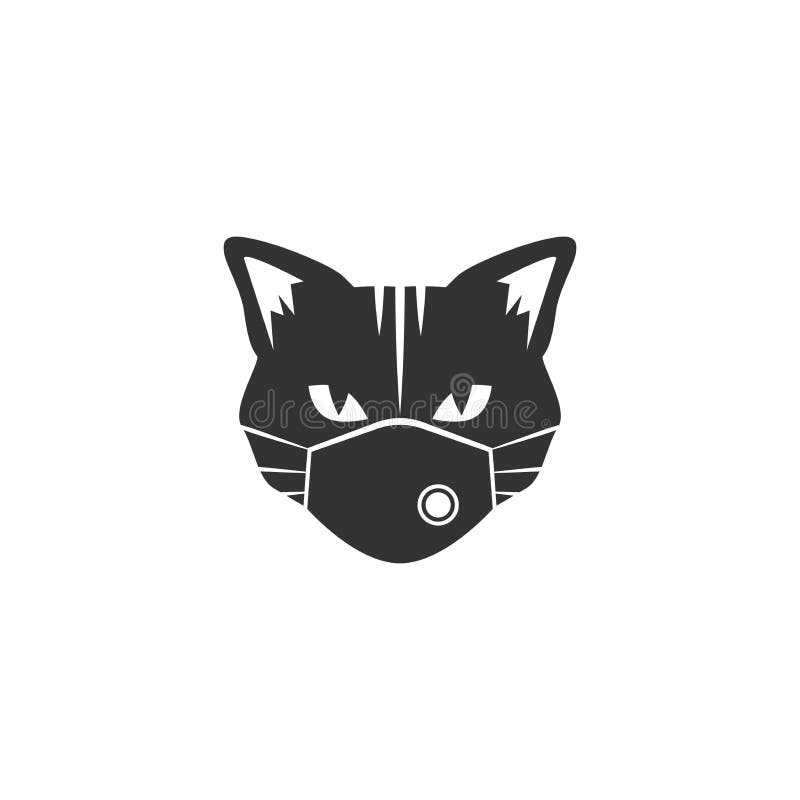 Black cats head with glasses icon isolated on white tough cool tom cat  with severe look hipster avatar vector flat  CanStock