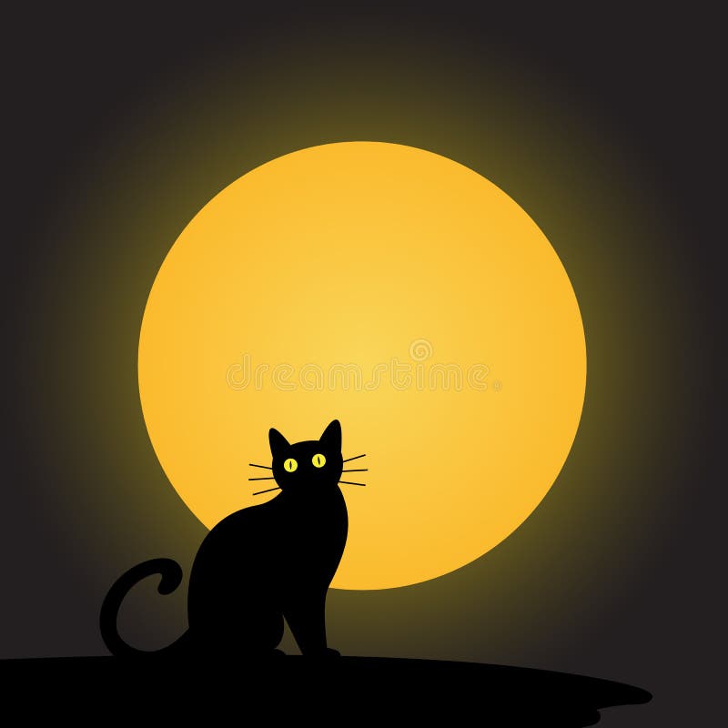 Halloween Black Cat Moon Roof Silhouette Illustration Blank Birthday Card CS070 for sale online 