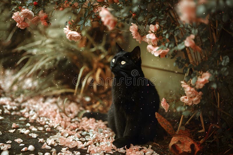 Black Cat Rose Stock Illustrations – 2,016 Black Cat Rose Stock