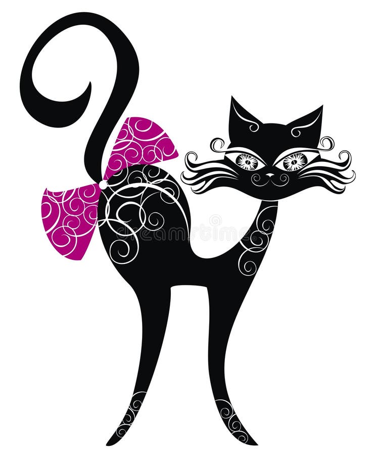 Black cat. Vector illustration