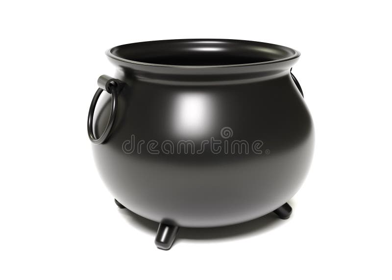 Black cauldron isolated on white background royalty free illustration