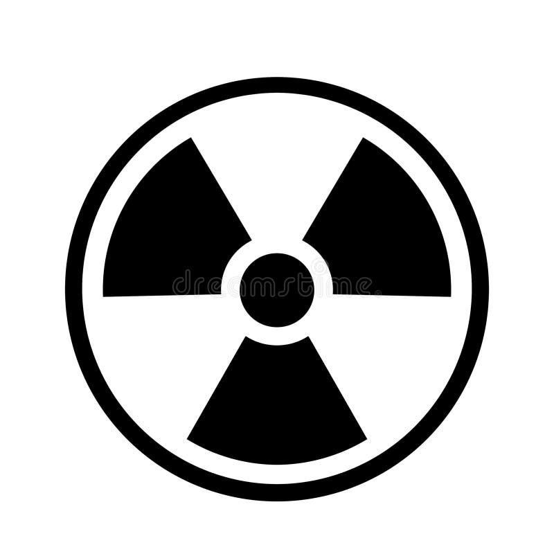 Black caution radiation warning sign radioactive royalty free illustration