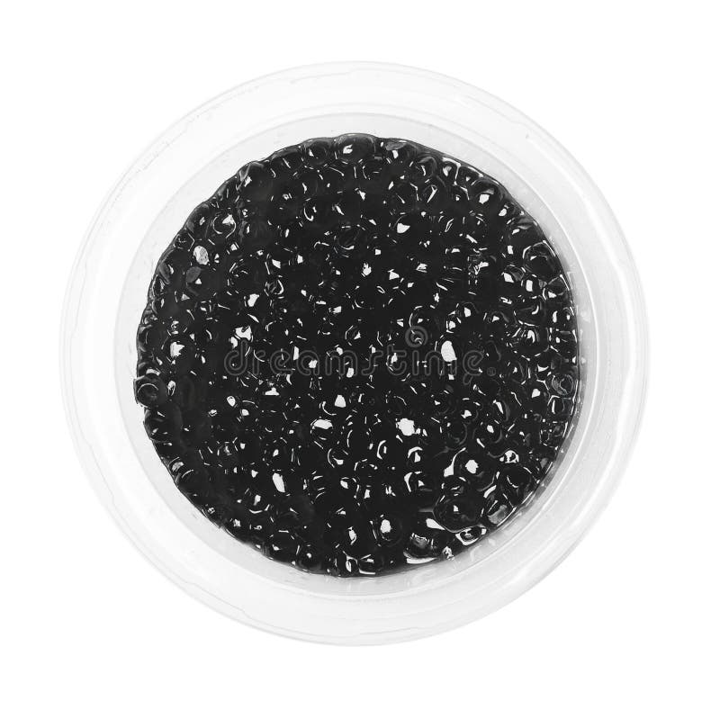 Black caviar in plastic tin
