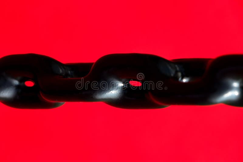 Black Chain in Red Background Stock Photo Image of background