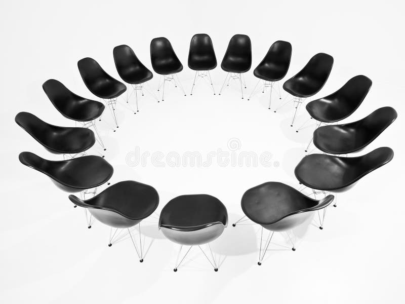Black Chairs in a circle vector illustration