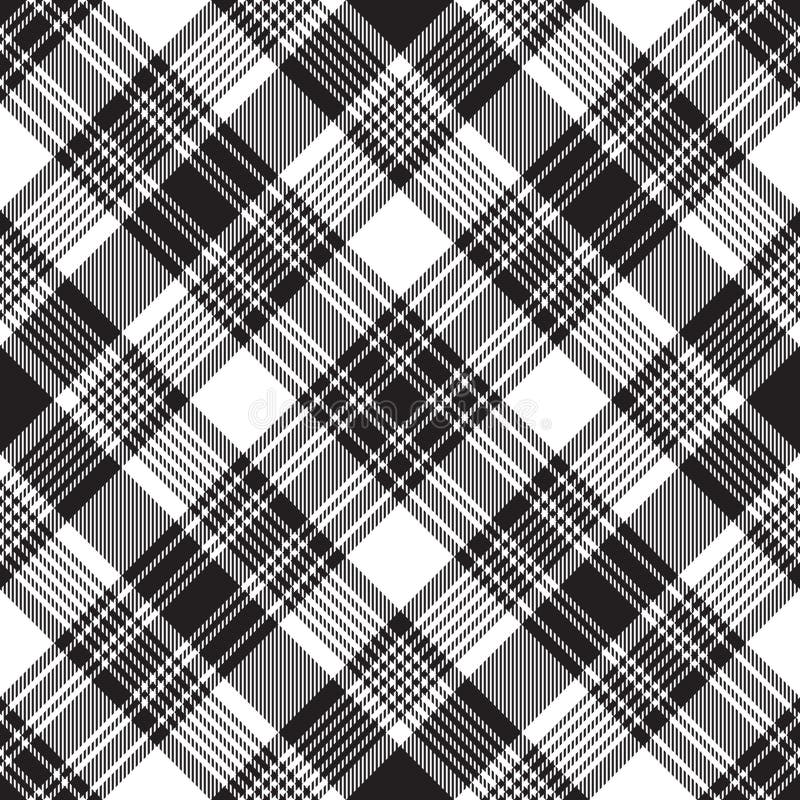 Black Check Diagonal Plaid Seamless Pattern Stock Vector - Illustration ...