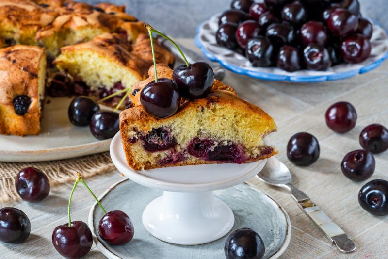 Black cherry cake stock image. Image of fruit, closeup - 225922763