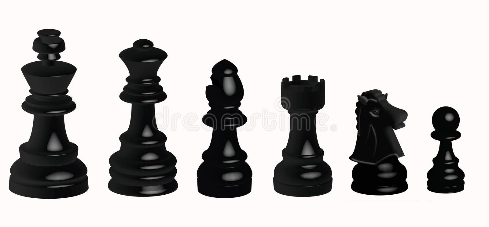 Closeup Black chess king background 3d illustration. Stock Photo