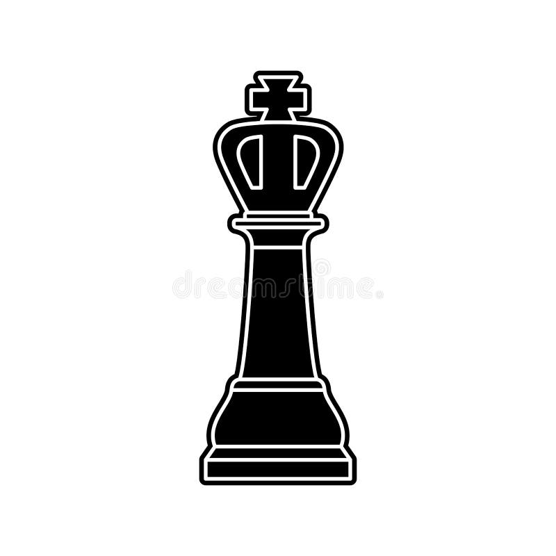 Black chess King piece on white background royalty free illustration