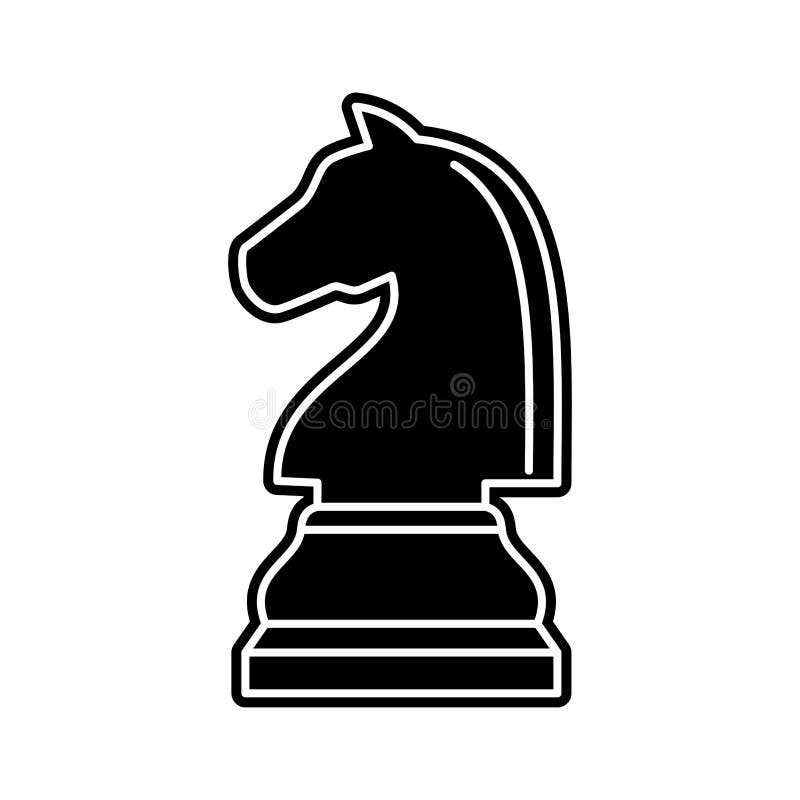Black chess knight piece on white background royalty free illustration