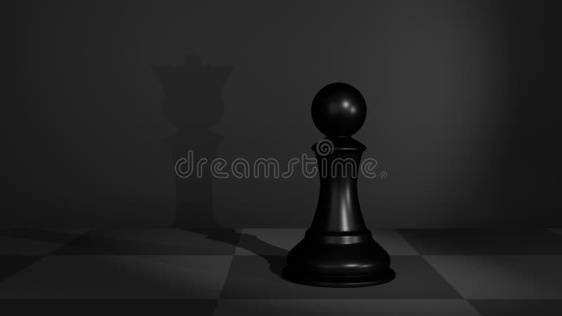 Black chess pawn. 3d illustration