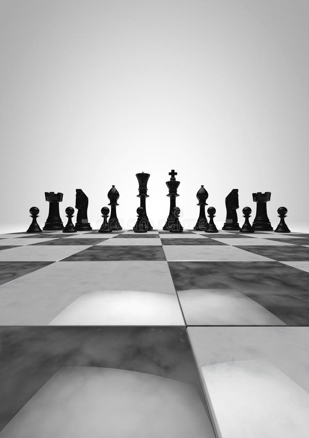 Black chess pieces vector illustration