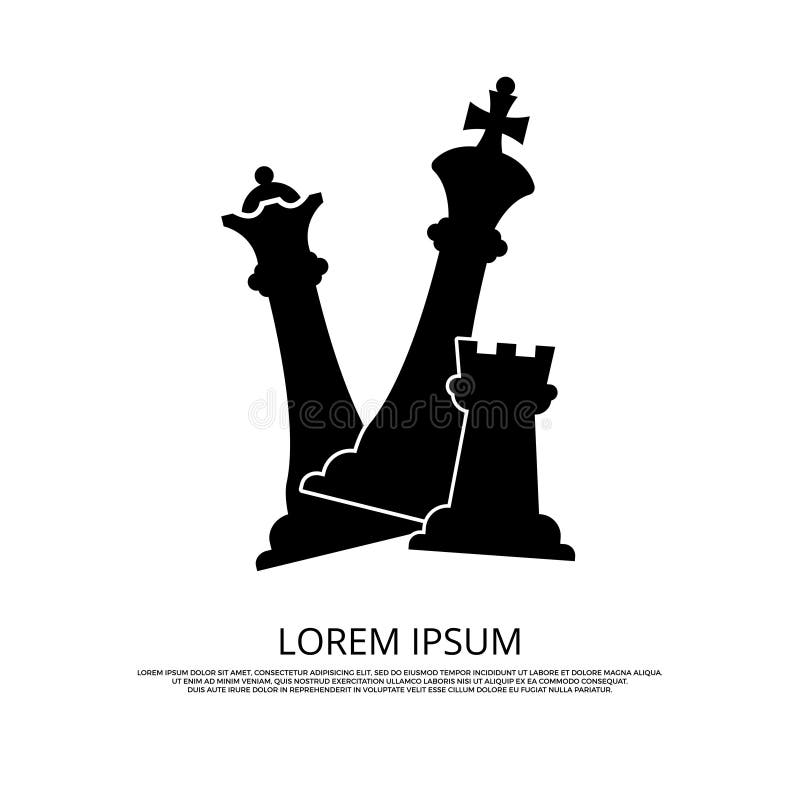 Black chess pieces icon - background with chess stock illustration