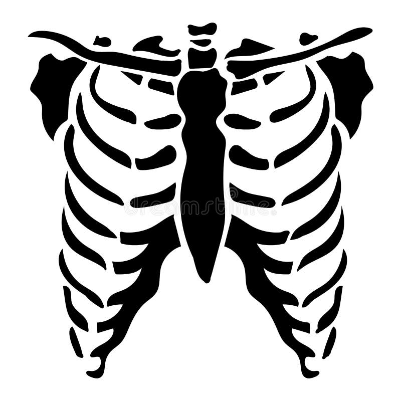 White Chest Bone. T-shirt Print for Horror or Halloween. Hand Drawing  Illustration Isolated on Black Background. Vector EPS 10. Stock Vector -  Illustration of white, background: 228479907