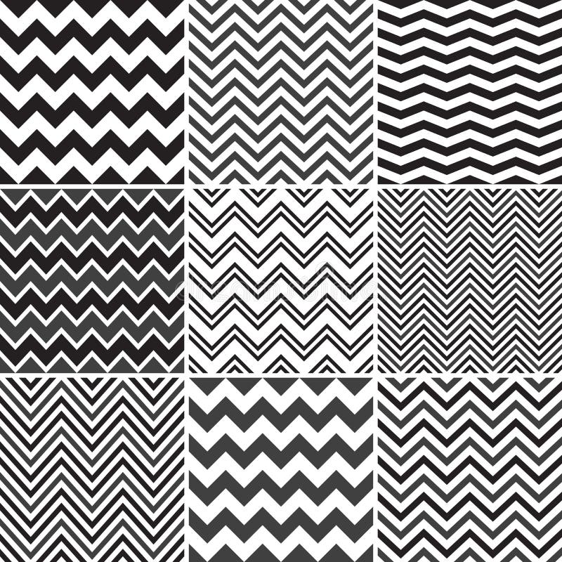 Black Chevron seamless patterns vector illustration