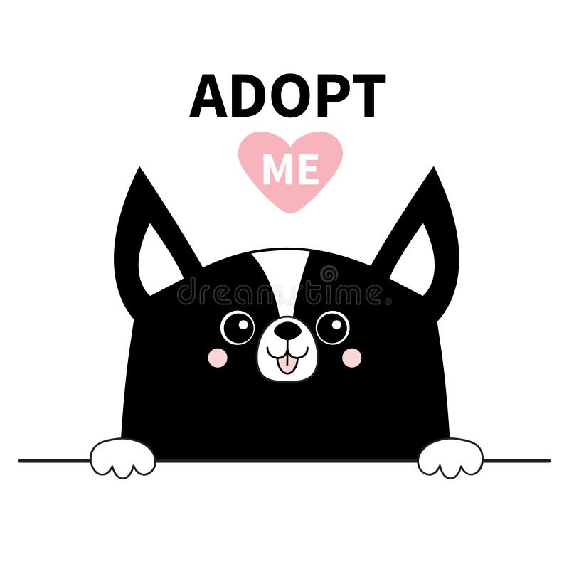 Adopt Me Cute Dog Sign Stock Vector (Royalty Free) 71763850