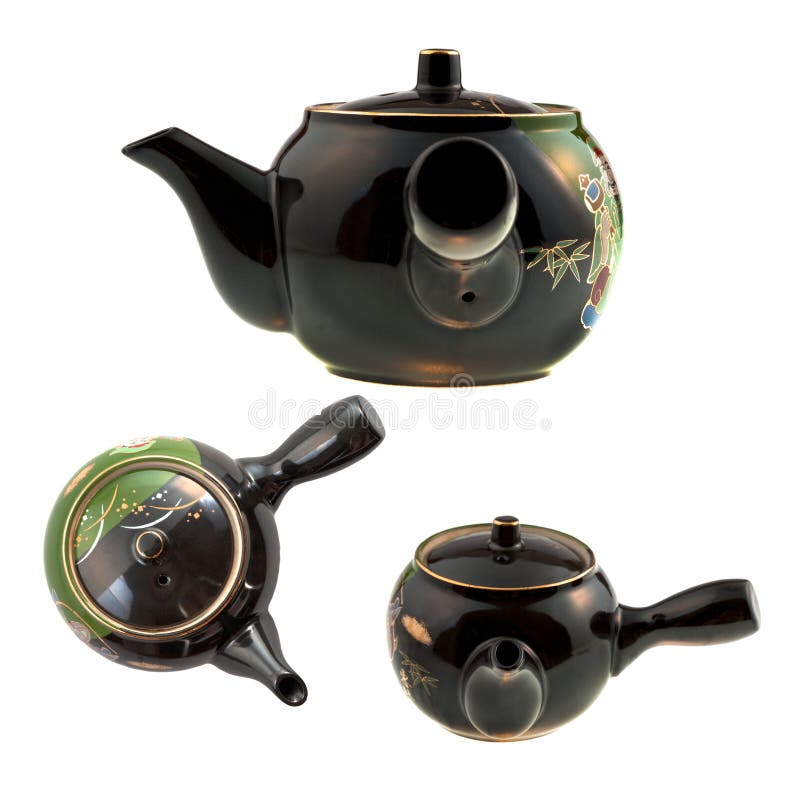 Black Chinese teapot stock photo. Image of enamel, handle 19027448