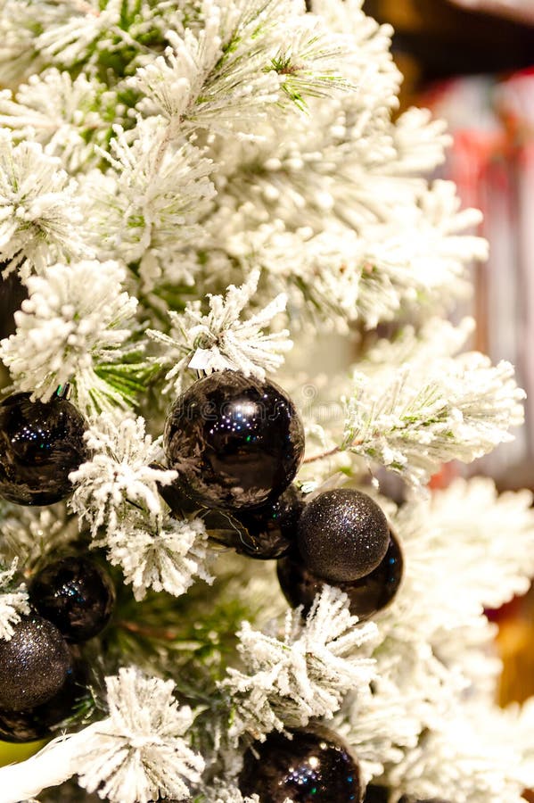 Black Christmas Ball White Tree Background Other Decorations Garlands