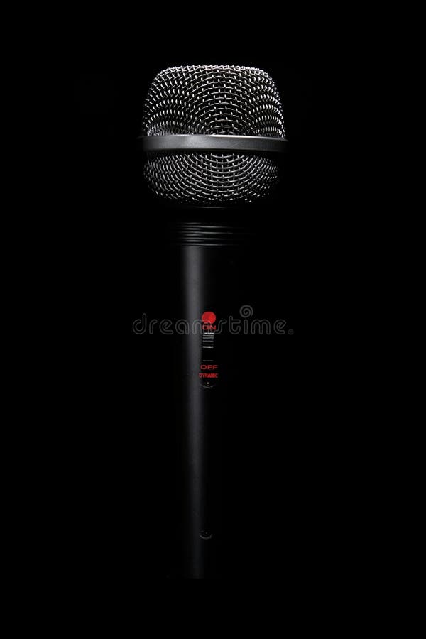 Black Classic Microphone On Black Dark Background Stock Image Image of dark, glowing 109087513