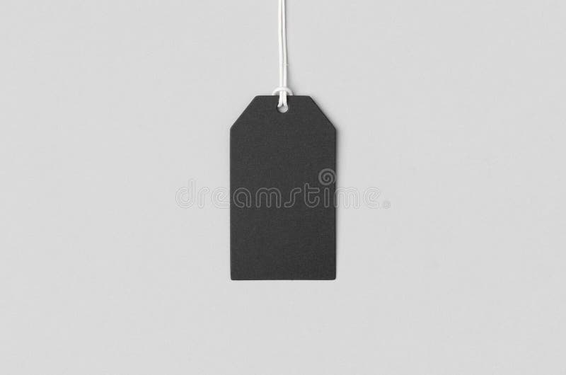 Black Clothing or Gift Tag Mockup Stock Photo Image of blank, paper