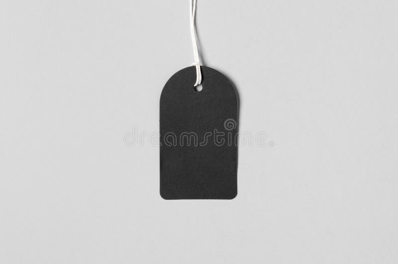 Black Clothing or Gift Tag Mockup Stock Photo Image of object, mock