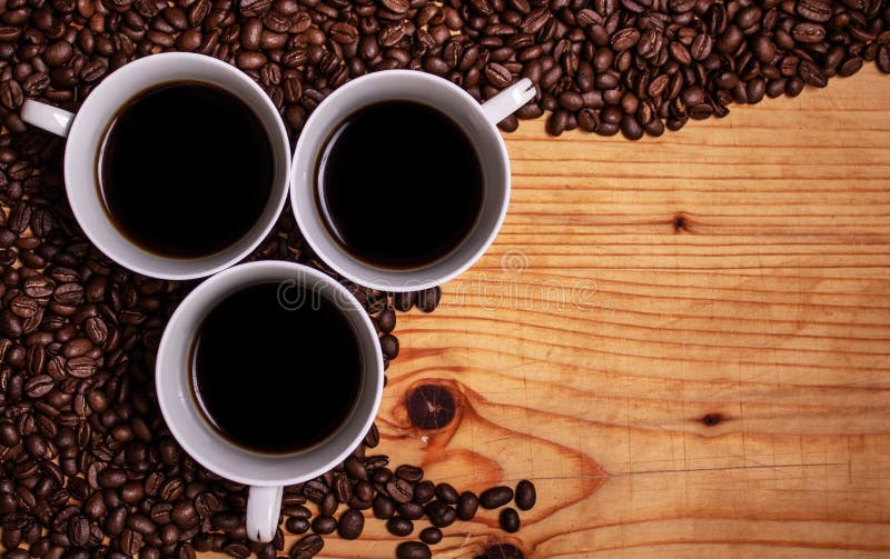 Black Coffee with Coffee Beans Stock Image Image of espresso, coffein