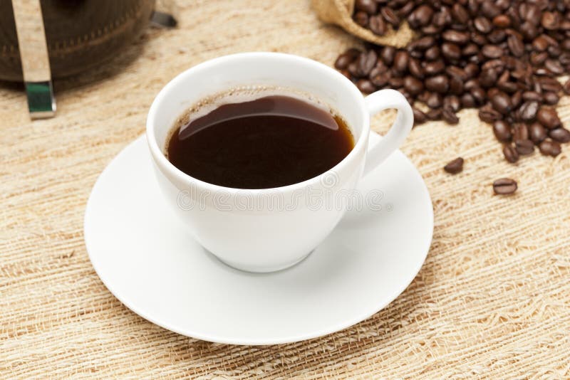 Black Coffee with Coffee Beans Stock Image Image of gourmet, energy