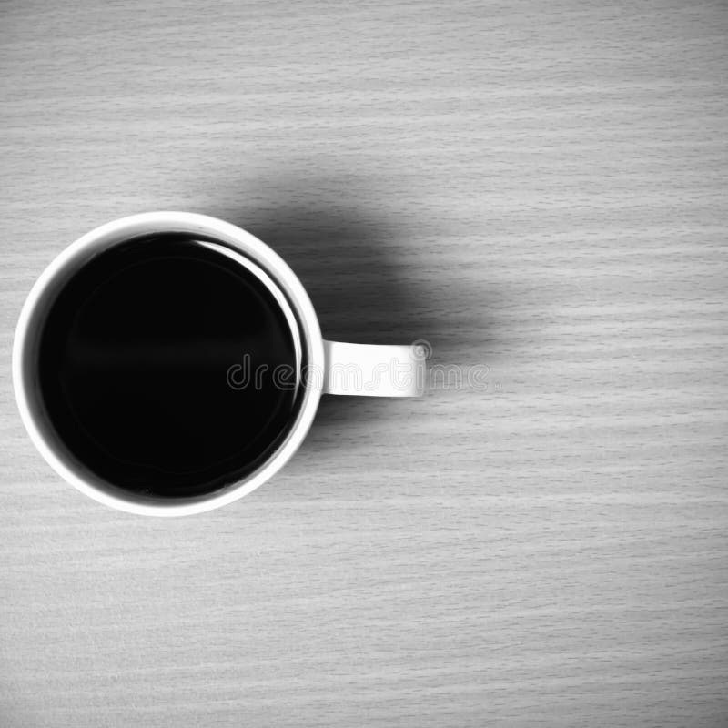 Black Coffee Cup Black and White Color Tone Style Stock Photo Image