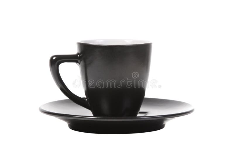 Black Coffee Cup and Saucer Isolated on White Stock Photo Image of