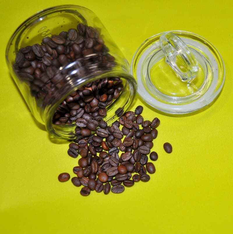 Black Coffee in the Grains. Stock Photo Image of cuisine, snack