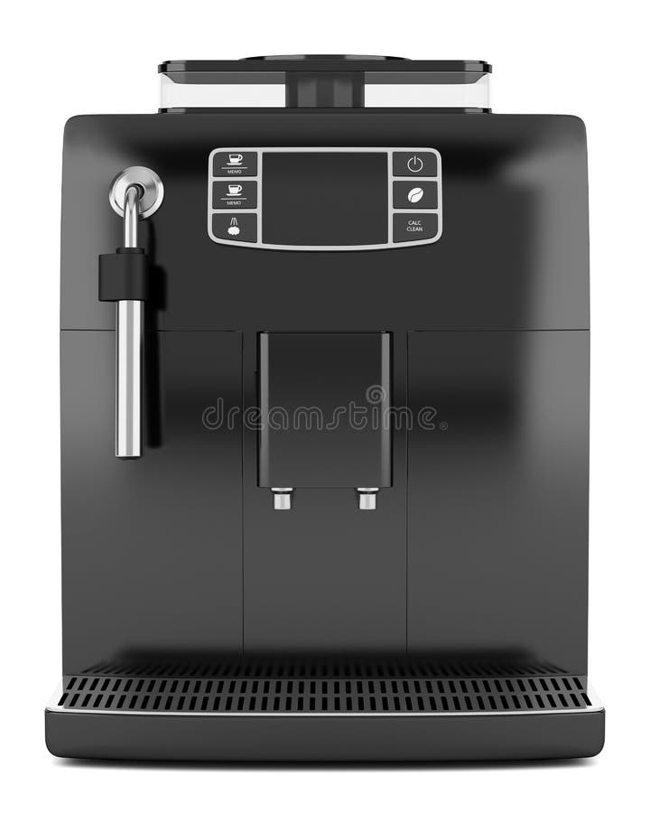 Black coffee machine isolated on white royalty free illustration
