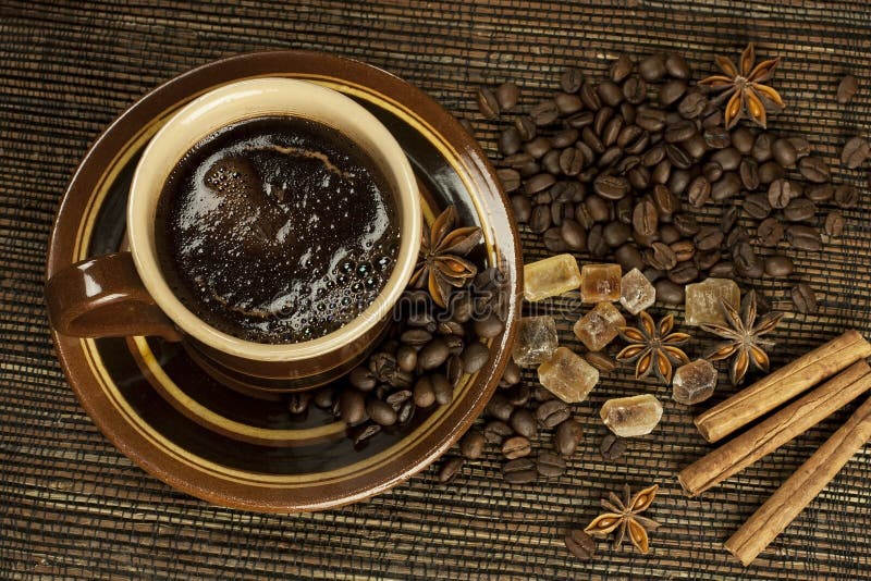 Black coffee with spices