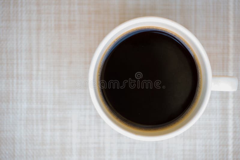 A Cup Of Black Coffee With Ham And Cheese Croissant Stock Photo - Image