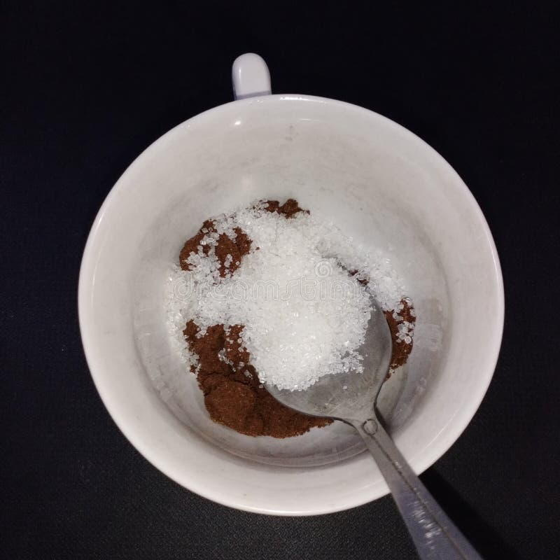 Black Coffee and White Sugar in the Glass Stock Image Image of black