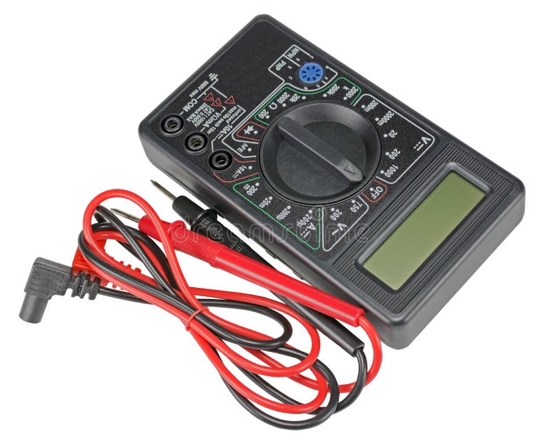Black Color Digital Multimeter Stock Photo - Image of conductor