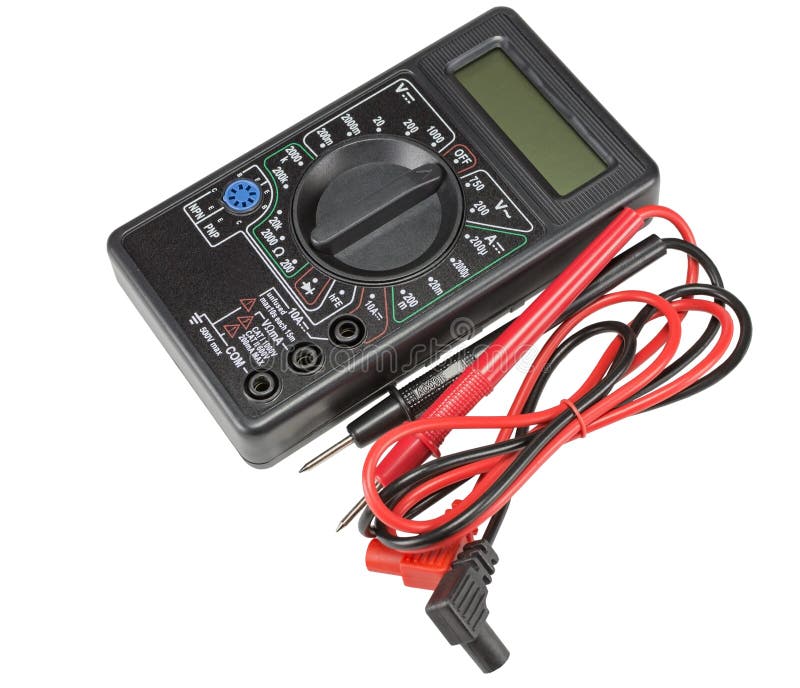 Black Color Digital Multimeter Stock Image - Image of cable, electric