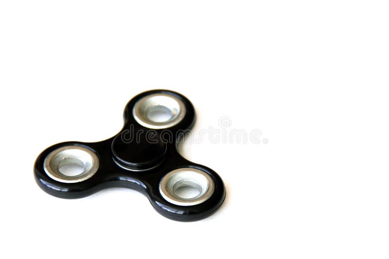 Black color fidget spinner on white background
