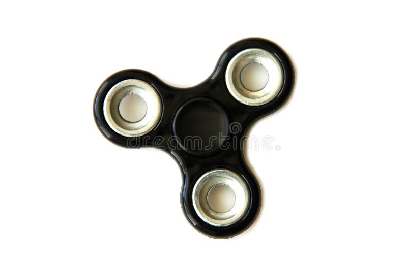 Black color fidget spinner isolated on white background. Black color fidget spinner isolated on white background