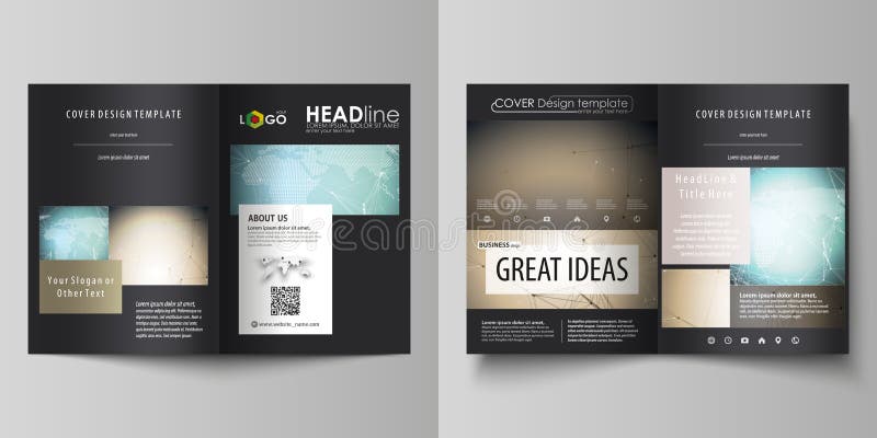The black colored vector illustration of editable layout of two A4 format modern covers design templates for brochure royalty free illustration The black colored vector illustration of editable layout of two A4 format modern covers design templates for brochure royalty free illustration