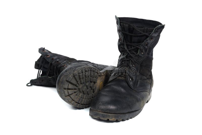 The black combat boots stock image. Image of walk, combat - 183366717