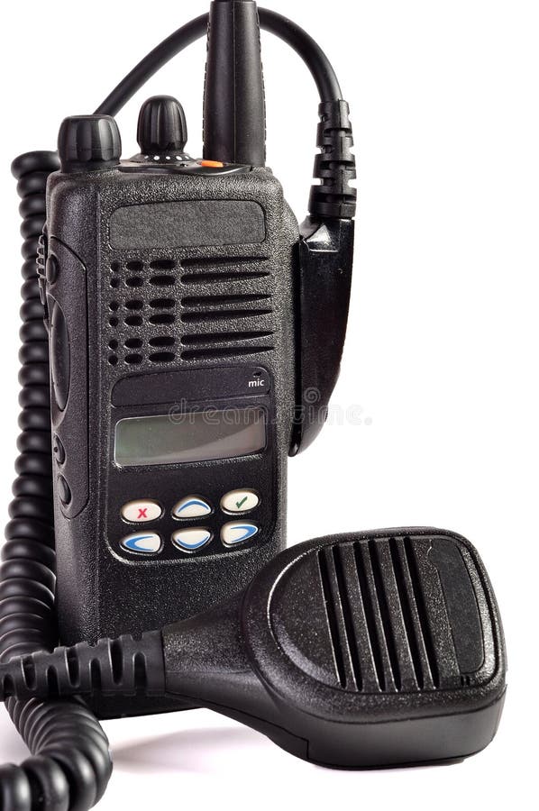 Black Compact Professional Portable Radio Set. Stock Photo Image of